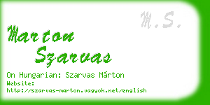 marton szarvas business card